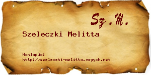 Szeleczki Melitta névjegykártya